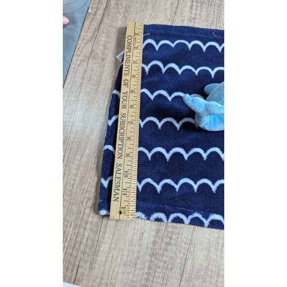 HB Whale Shark Baby Security Blanket  lovey Blue & White Waves 14" - Picture 7 of 7